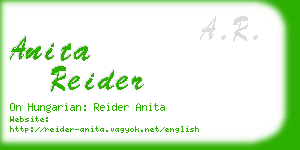 anita reider business card